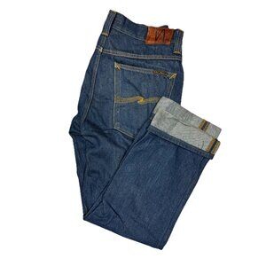 Nudie Jeans Grim Tim Dry Greencast Organic Denim 34x30 Italy